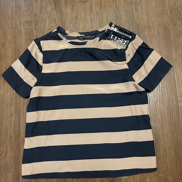 Allsaints hand embellished silk blouse, us2/uk6/eu34 - Picture 1 of 5